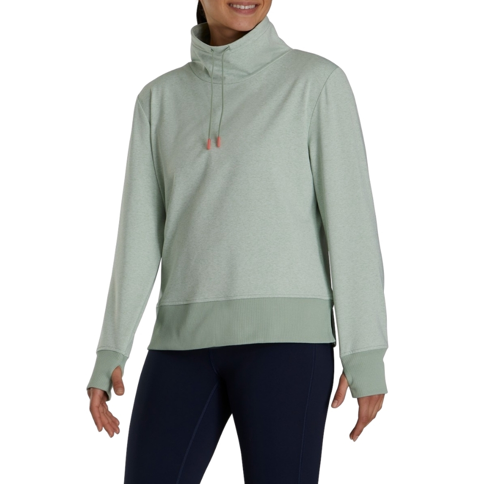 FootJoy Golf Pullover Sweater Womens S Green Spacedye Stretch Performance Sporty